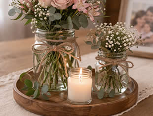 Decoração com Potes para Dia das Mães