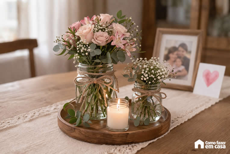 Decoração com Potes para Dia das Mães