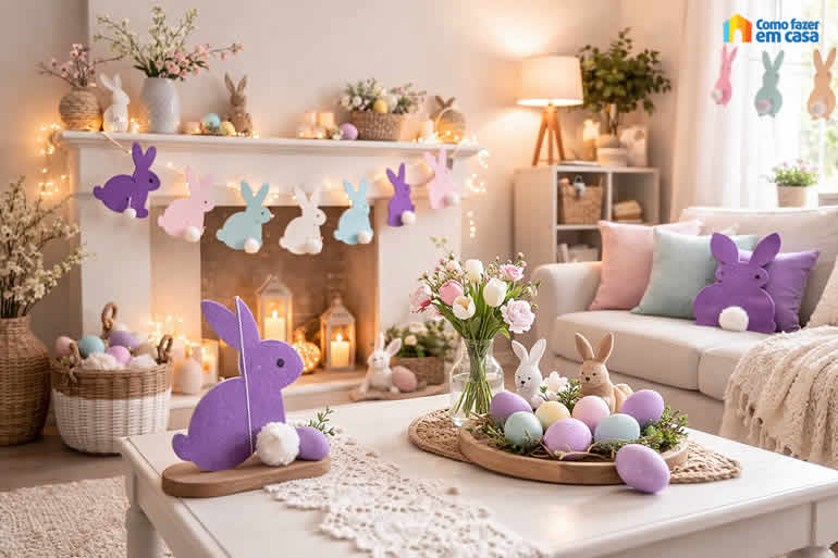 Decoração com Coelhinhos para Páscoa