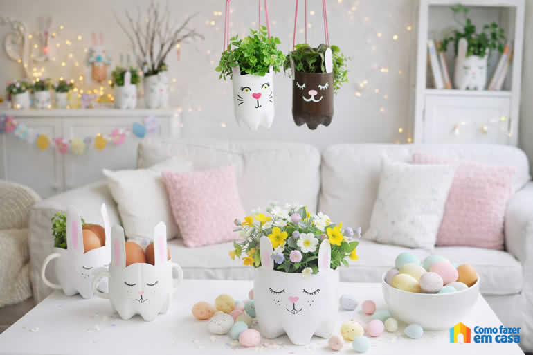 Decoração para Páscoa com Garrafa PET