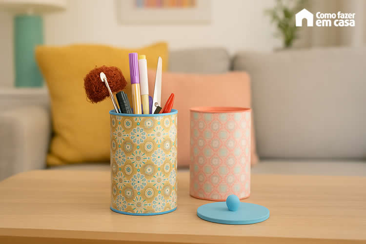 Artesanato com Latas Decoradas - Fácil e Bonito