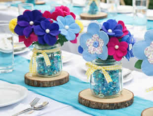 Decoração com Flores de Tecido