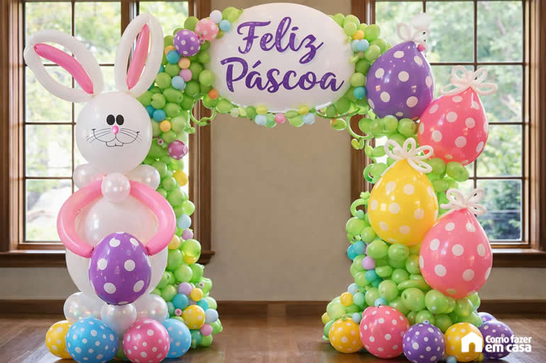 Decoração de Páscoa com Balões