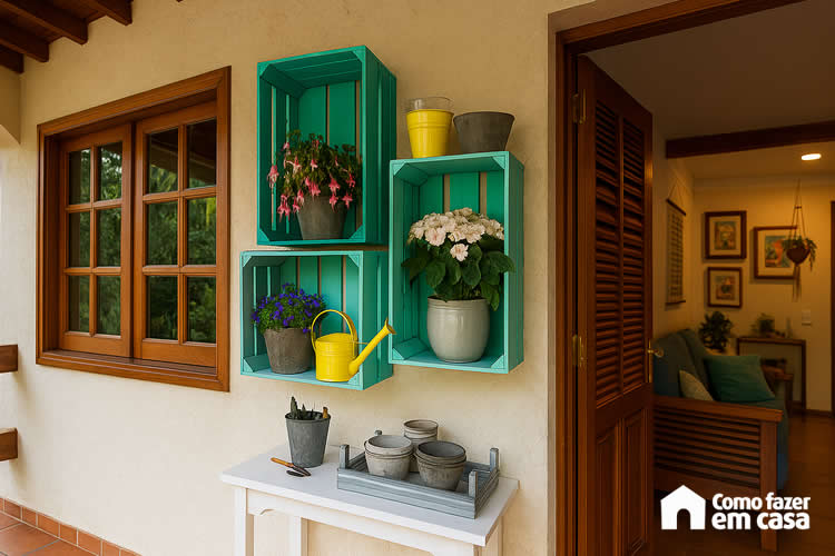 Decoração para Casa com Caixotes de Madeira
