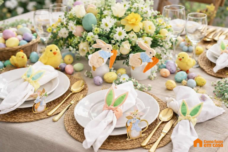 Decoração de Páscoa com Porta-guardanapos