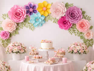 Decoração com Flores de Papel para Dia das Mães - Com Moldes