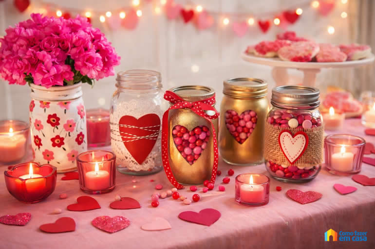 Decoração com Potes para Dia dos Namorados
