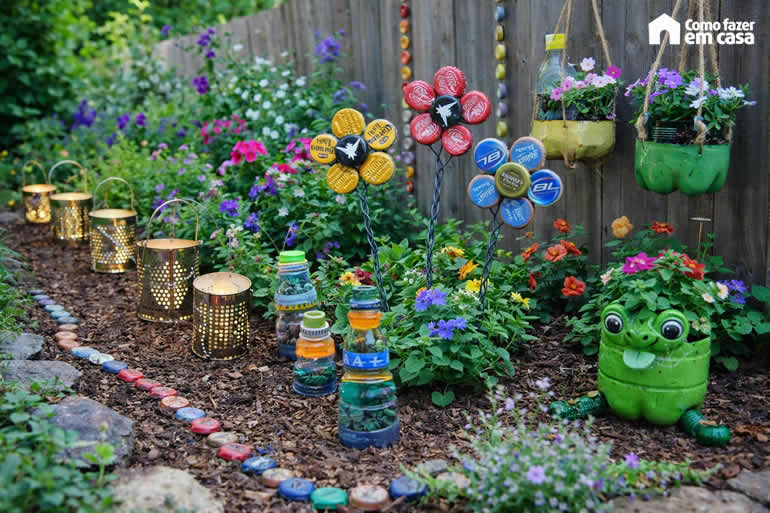 Decoração de Jardim com Reciclagem