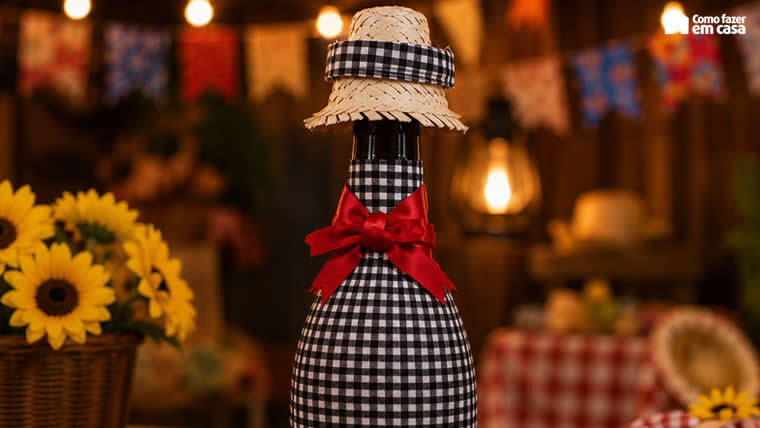 Decoração com Garrafa para Festa Junina