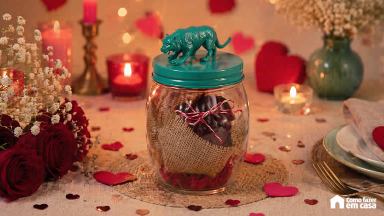 Pote Deocrado para Dia dos Namorados - Presente Artesanal