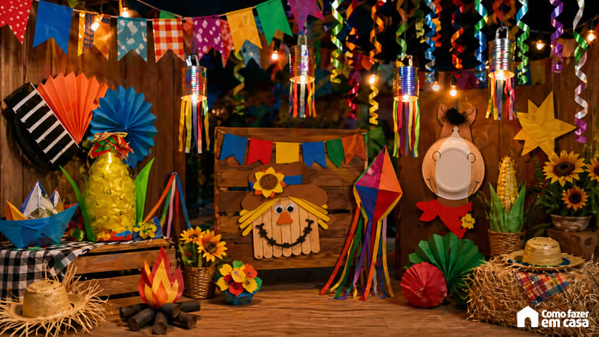 Decoração de Festa Junina - Reciclagem