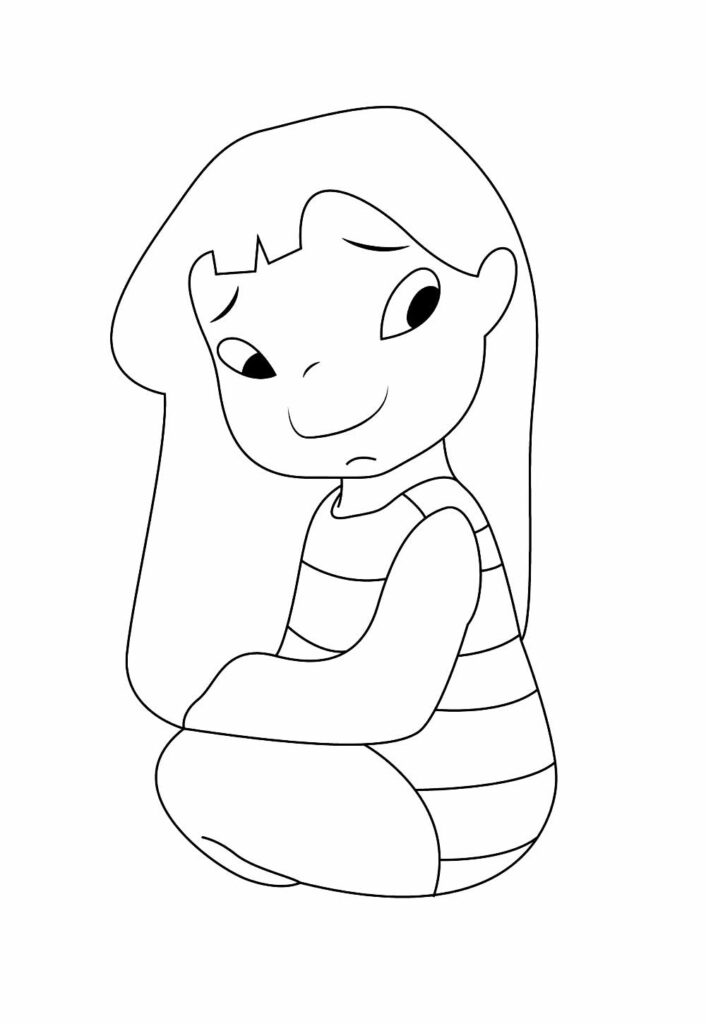 Desenho da Lilo e Stitch para colorir