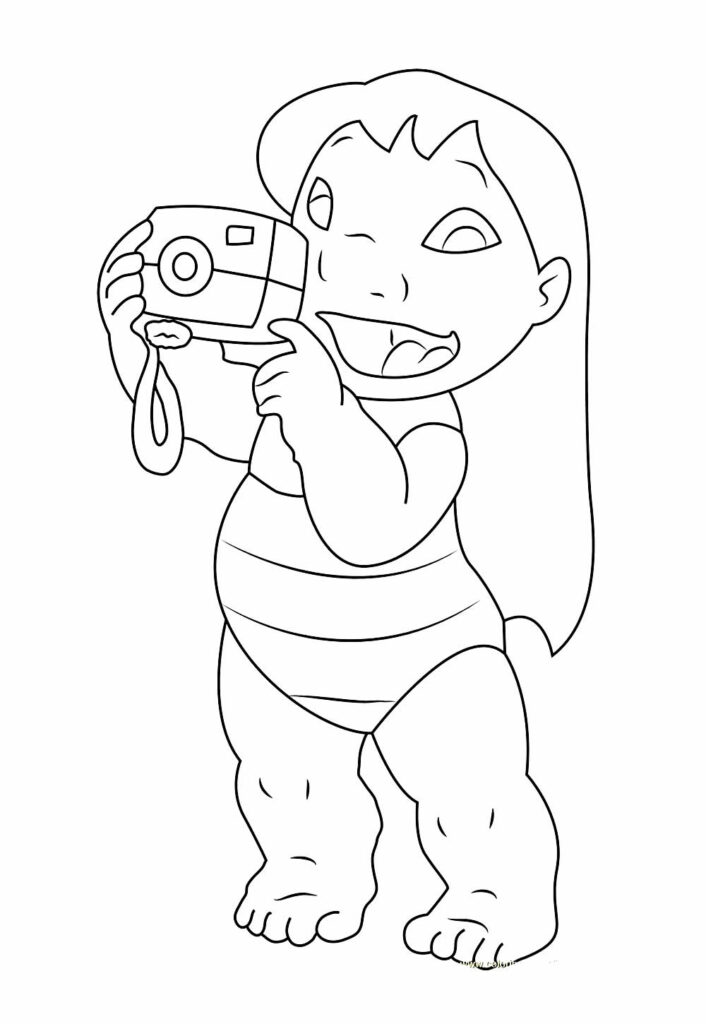 Desenho da Lilo para pintar