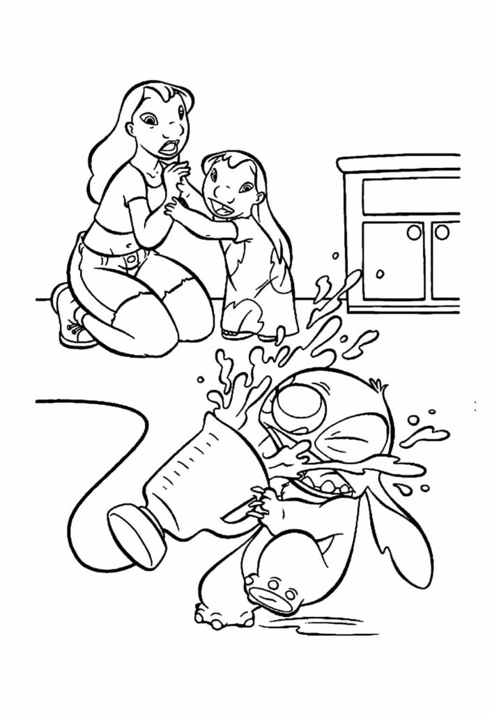 Desenho da Lilo para pintar