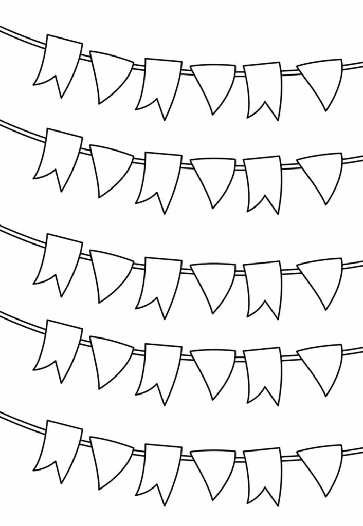 Desenho de Bandeirinhas Juninas