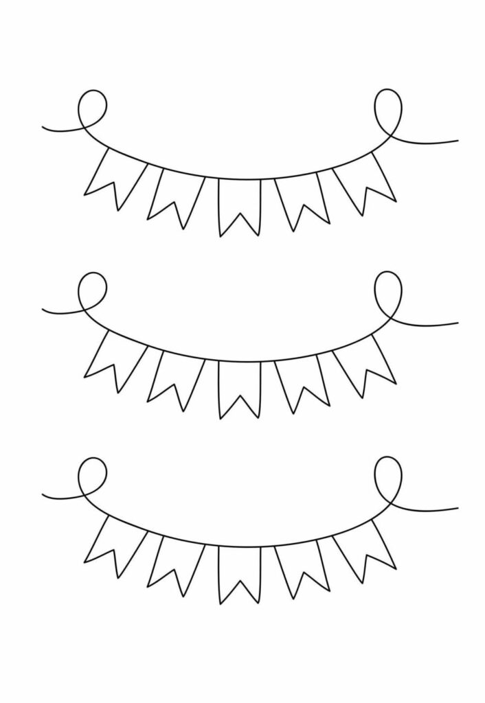 Bandeirinhas Juninas para colorir e pintar