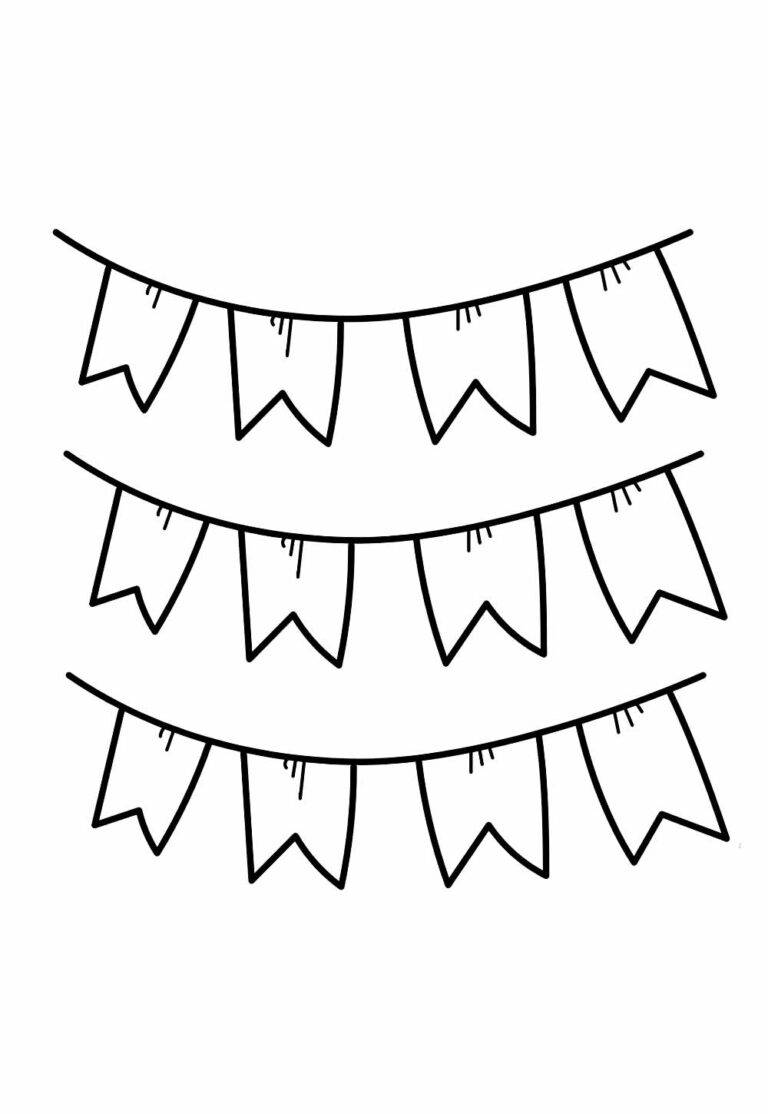 Desenhos de Bandeirinhas para pintar e colorir - Como fazer em casa