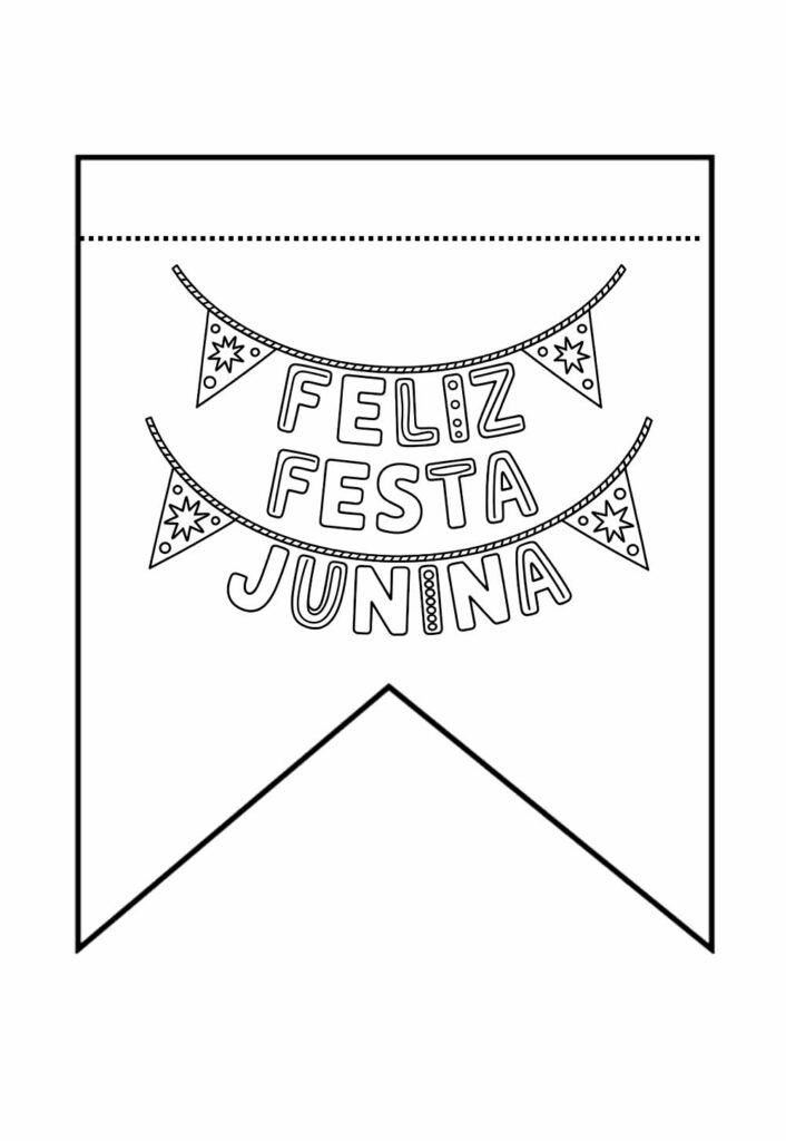 Desenho de Bandeirinha Junina para colorir