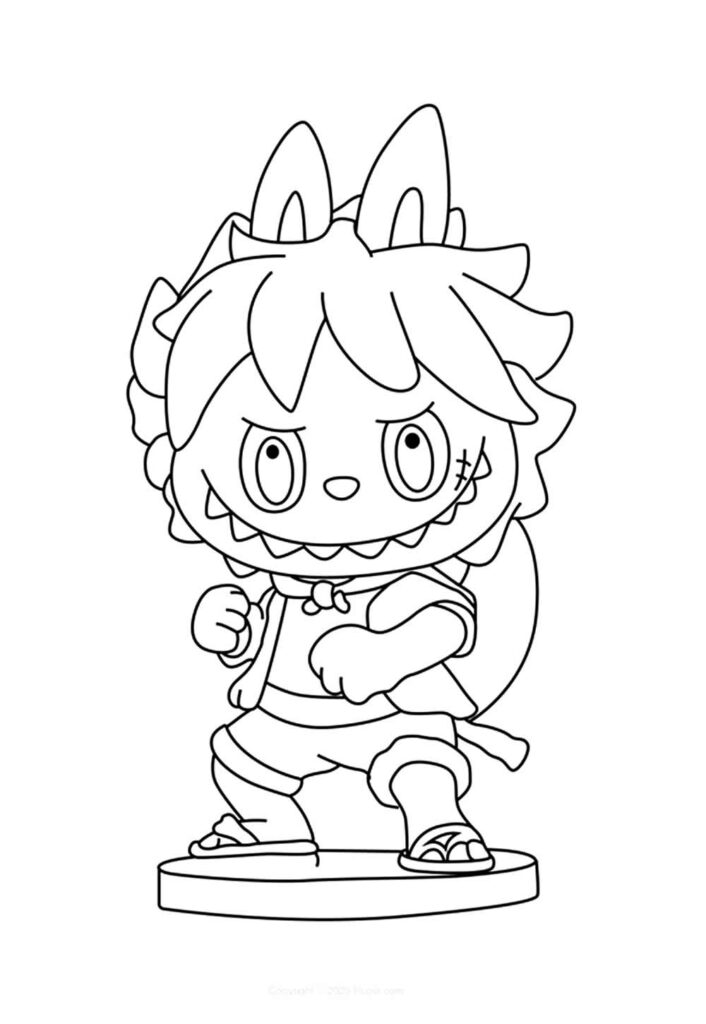 Desenho de Labubu para pintar