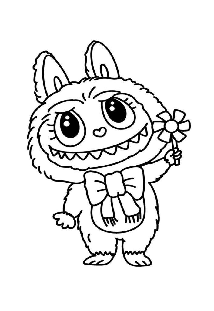 Desenho de Labubu para pintar