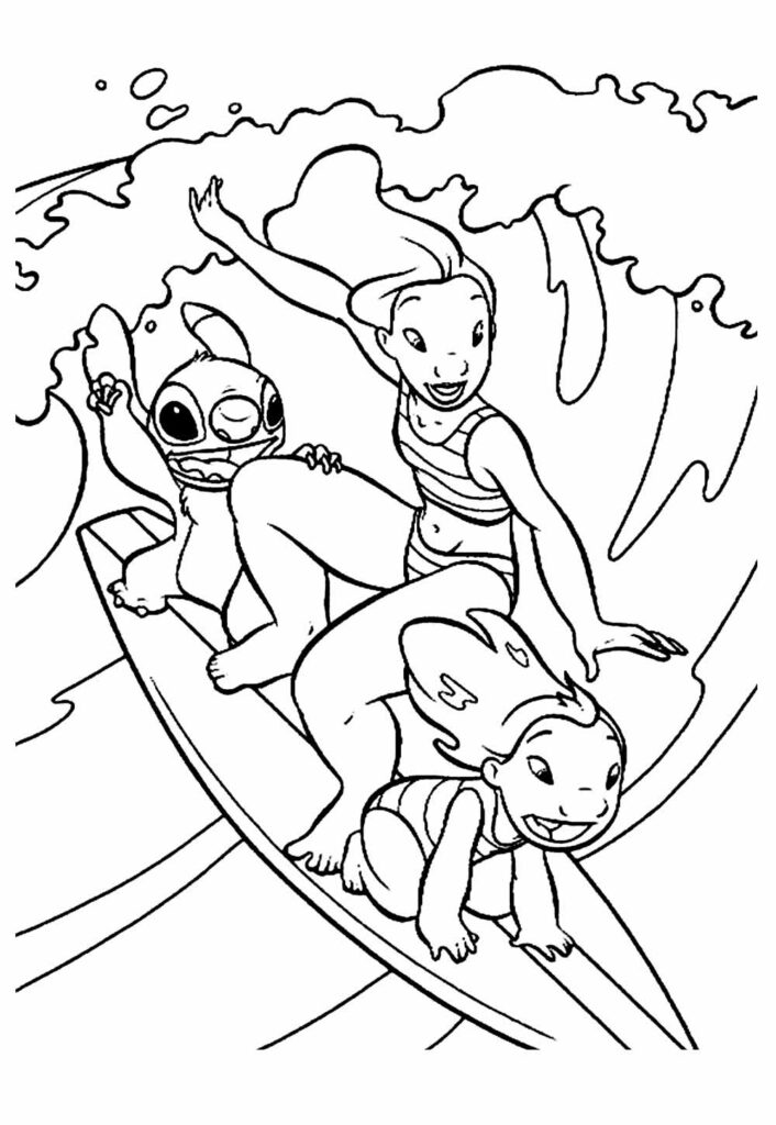 Desenho de Lilo e Stitch para pintar