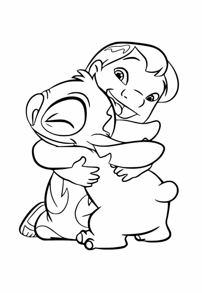 Desenho de Lilo e Stitch para colorir