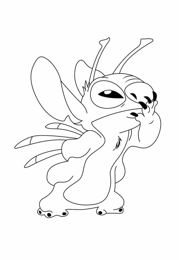 Desenho de Lilo e Stitch para pintar