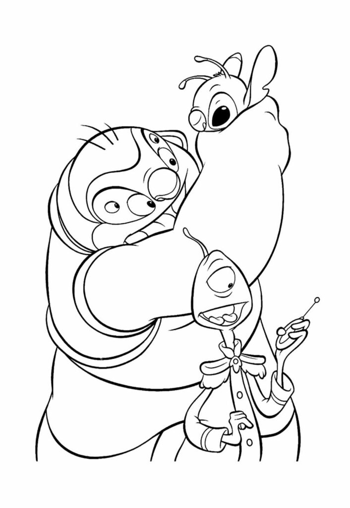 Desenho de Lilo e Stitch para colorir