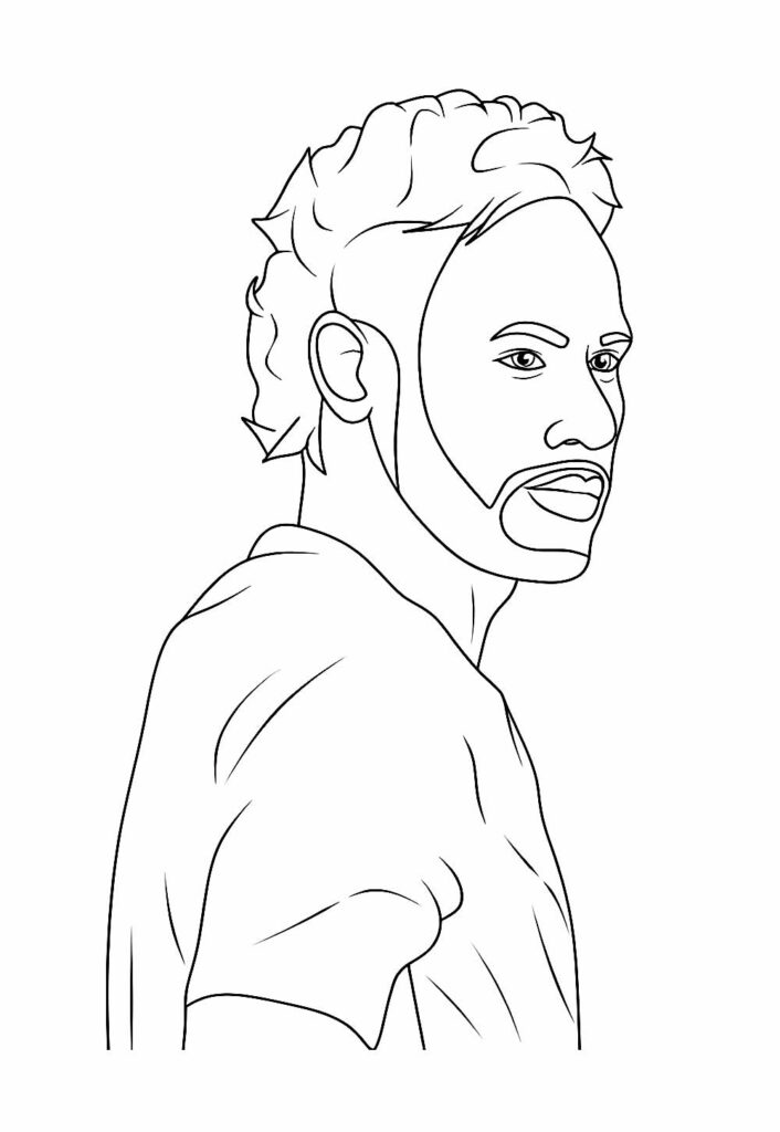 Desenhos de Neymar para colorir