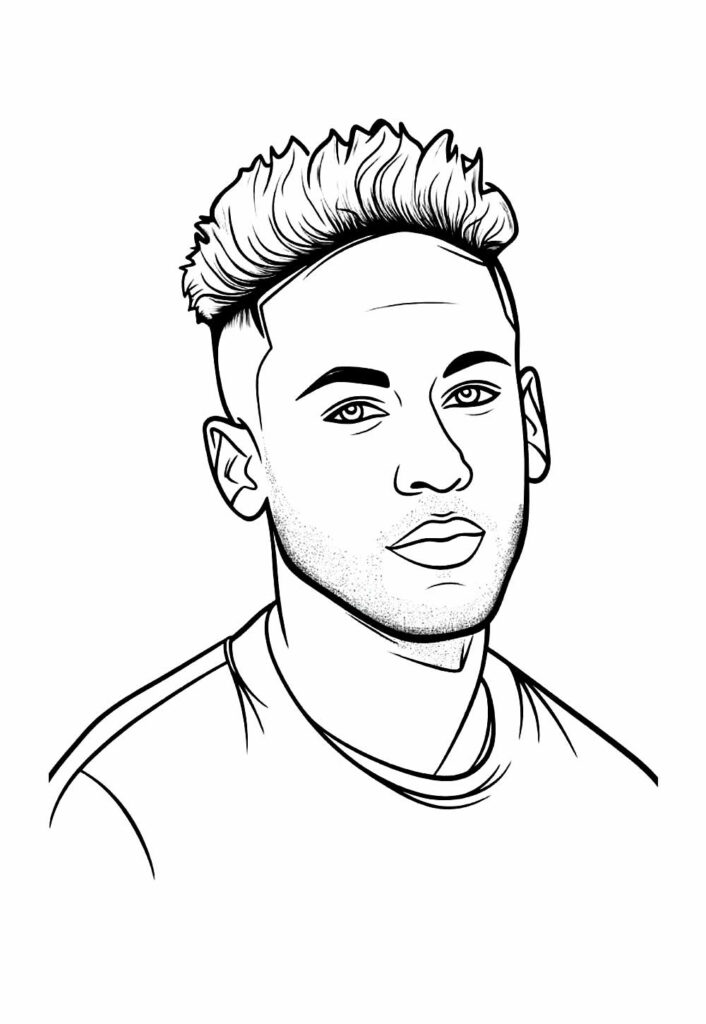 Desenhos de Neymar para colorir