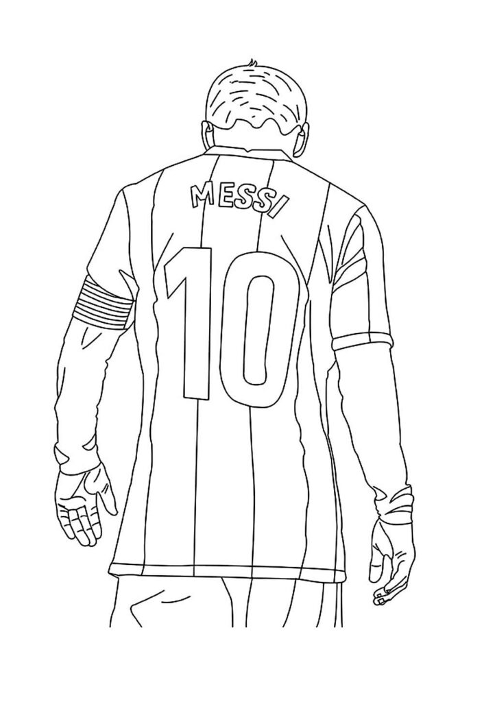 Messi para imprimir e colorir