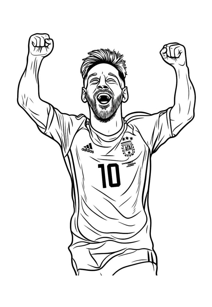 Messi para imprimir e pintar