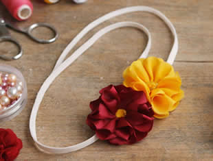 Tiara de Flor de Tecido