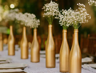 Decoração com Garrafas para Casamento