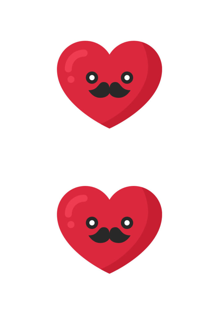 Moldes de Coração com Bigode