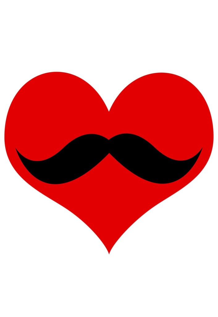 Molde de Coração com Bigode