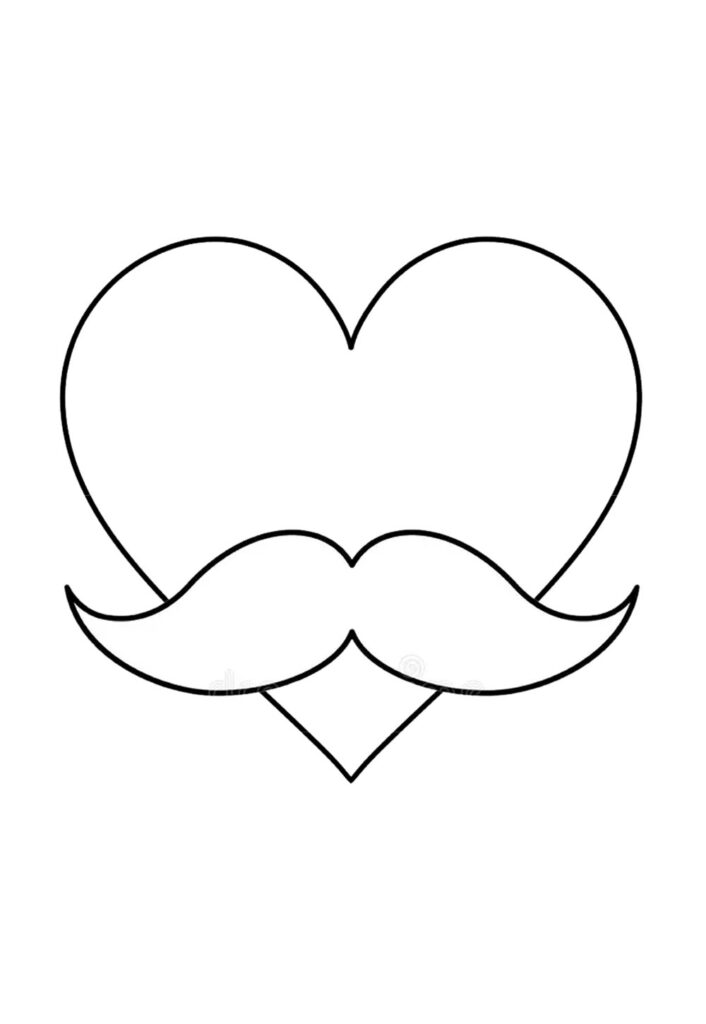 Molde de Coração com Bigode