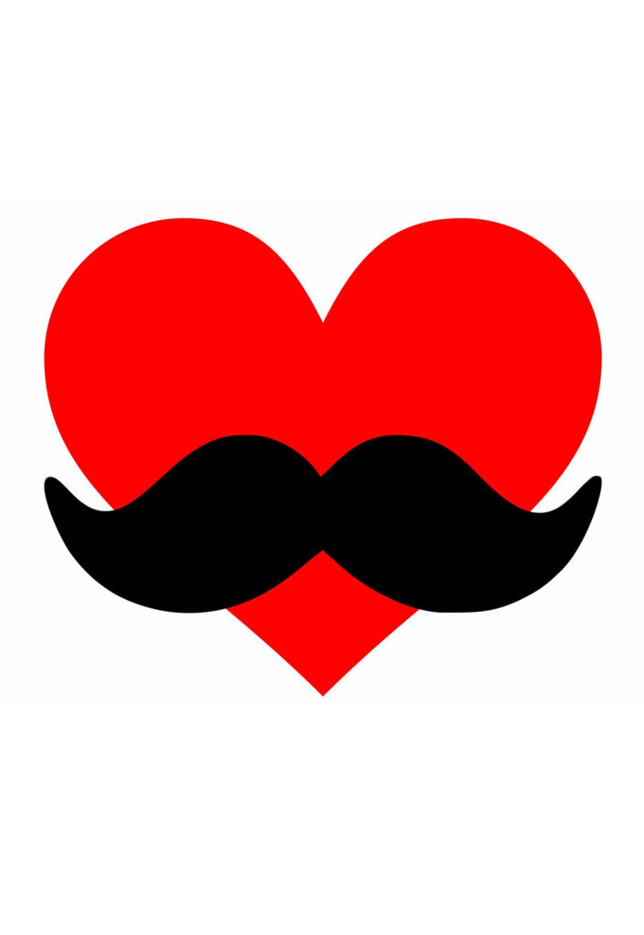Molde de Coração com Bigode