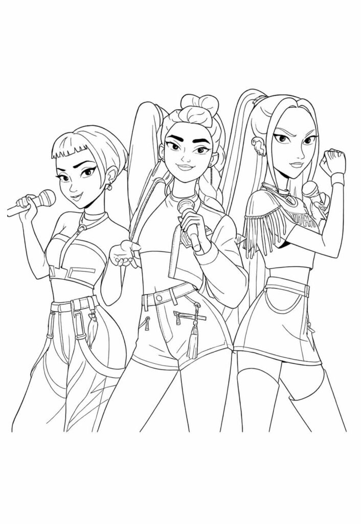 Desenho de Guerreiras do K-Pop