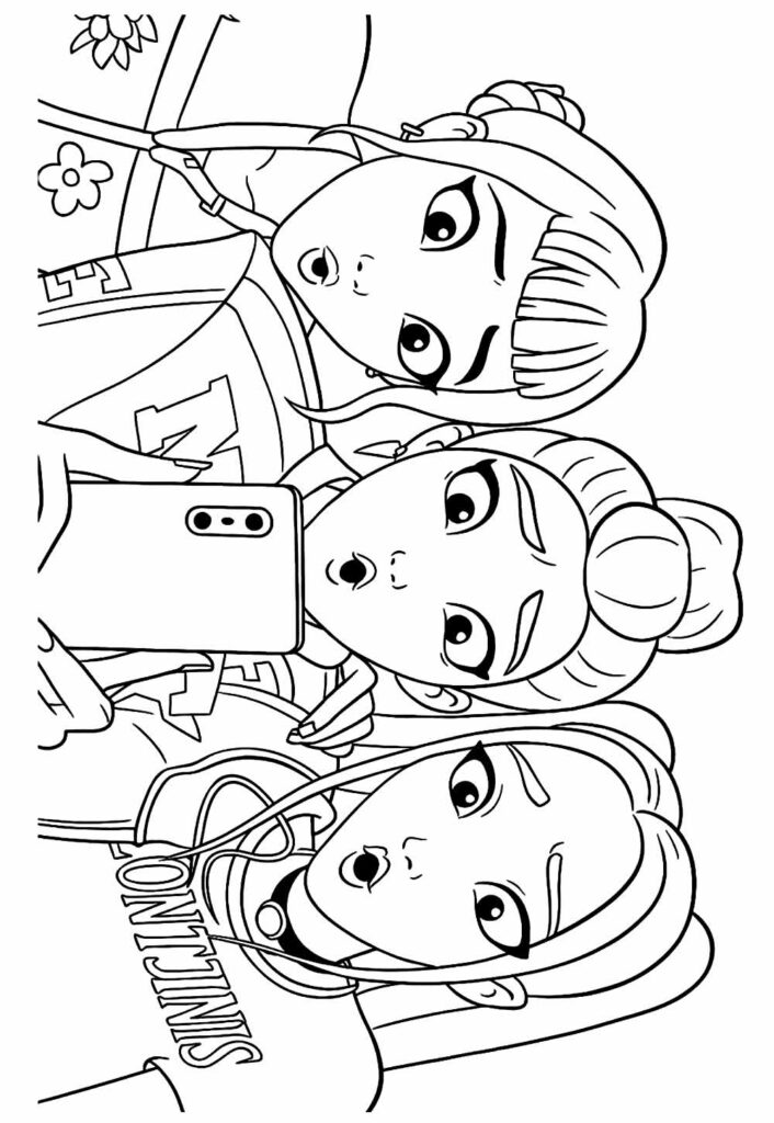 Desenho de Guerreiras do K-Pop para colorir