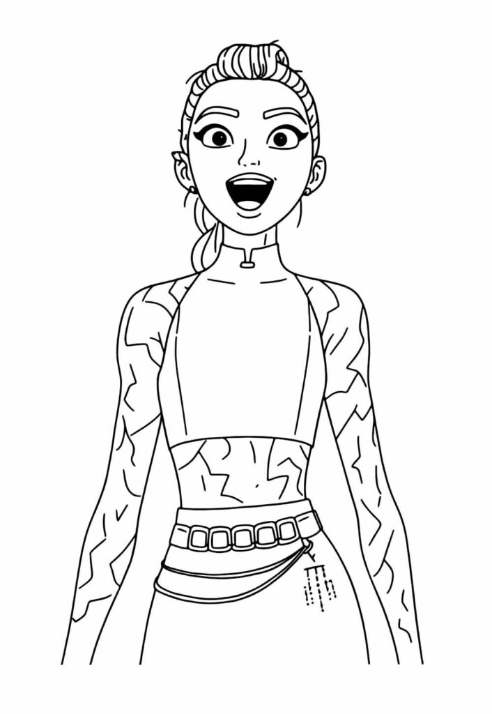 Desenho de Guerreiras do K-Pop para colorir