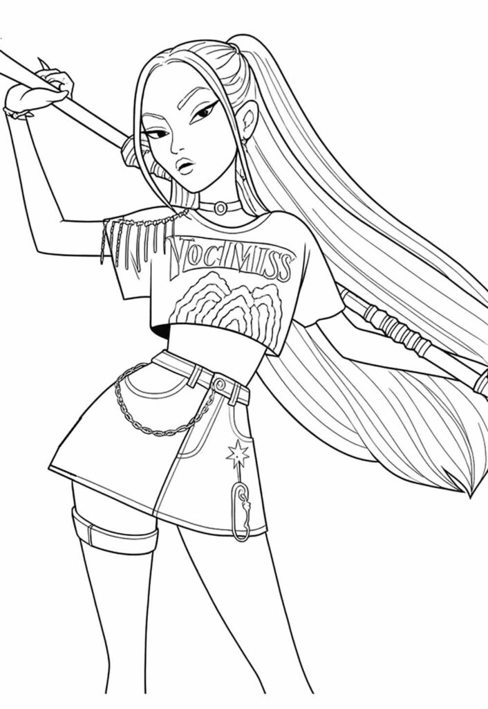 Desenho de Guerreiras do K-Pop para colorir