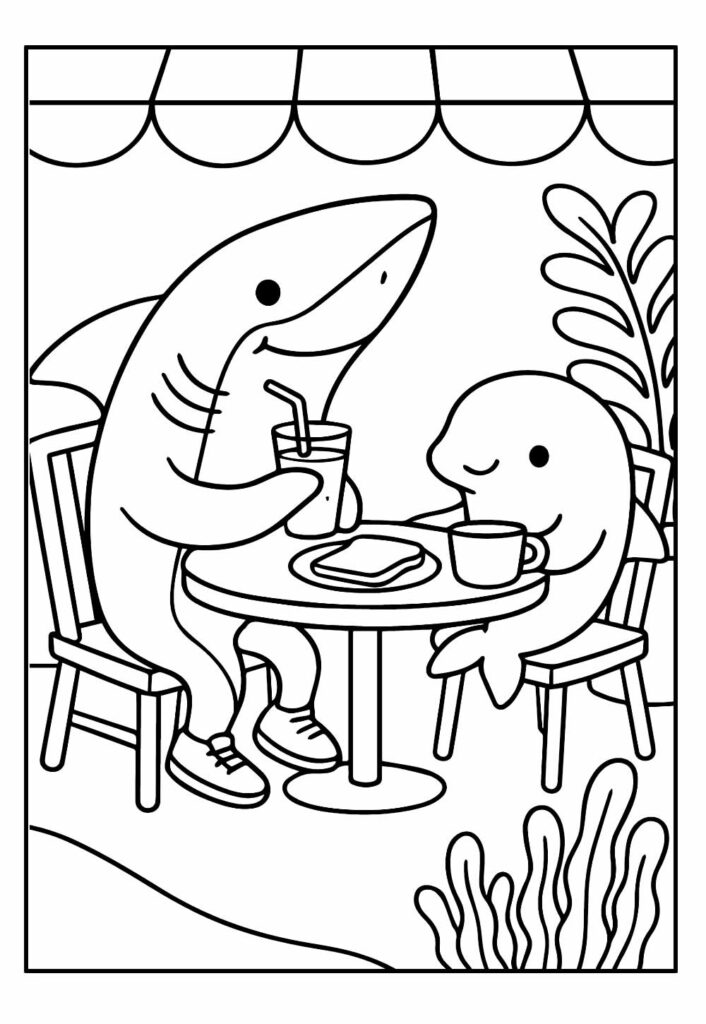 Tubarão para colorir - Tralalero Tralala