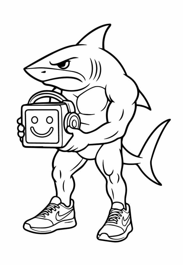 Desenho Tralalero Tralala - Tubarão Forte