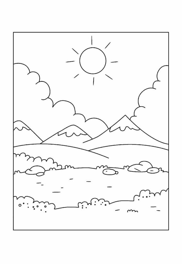 Desenho para Colorir de Natureza