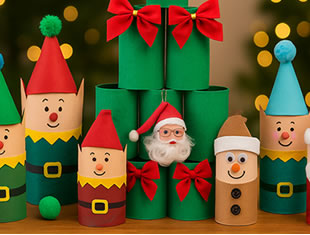 Artesanatos de Natal com Rolos de Papel