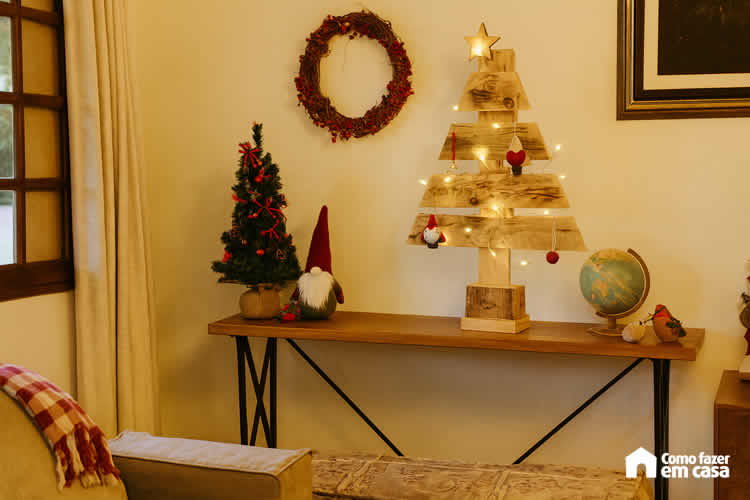 Decoração para Natal com Árvore de Pallets