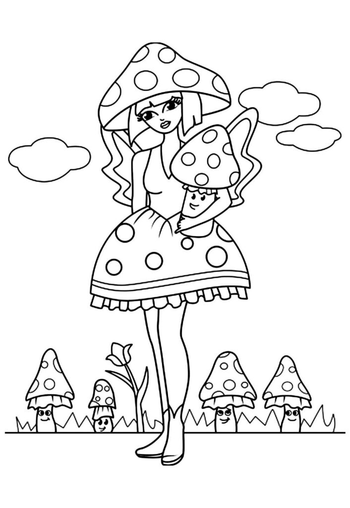 Desenho Mulher Cogumelo