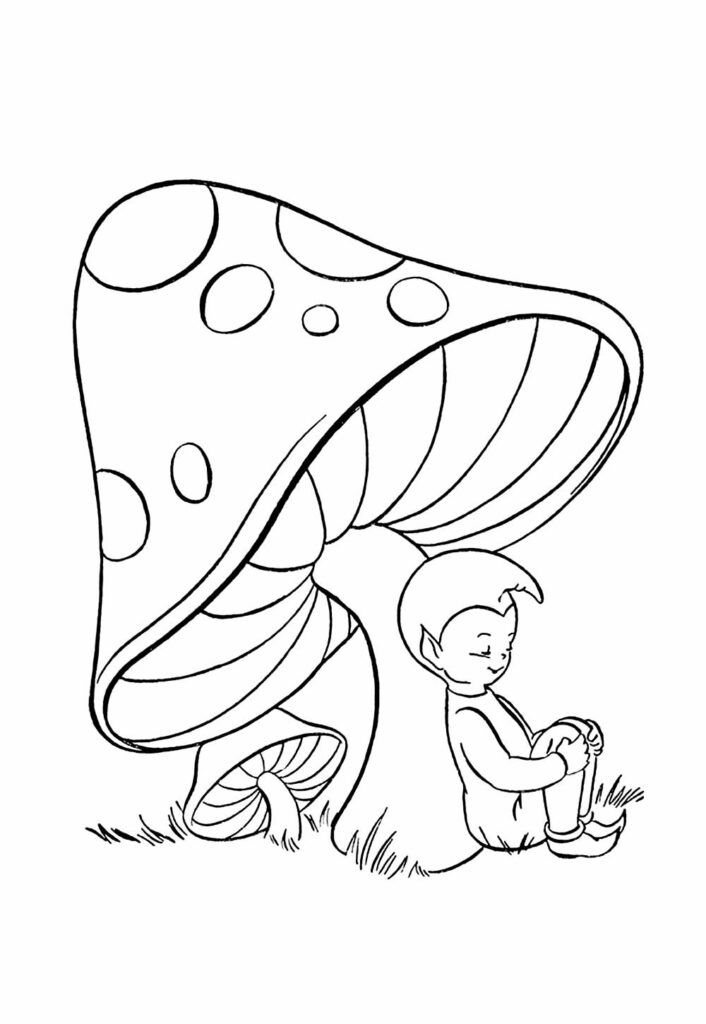 Desenho de Cogumelo para pintar