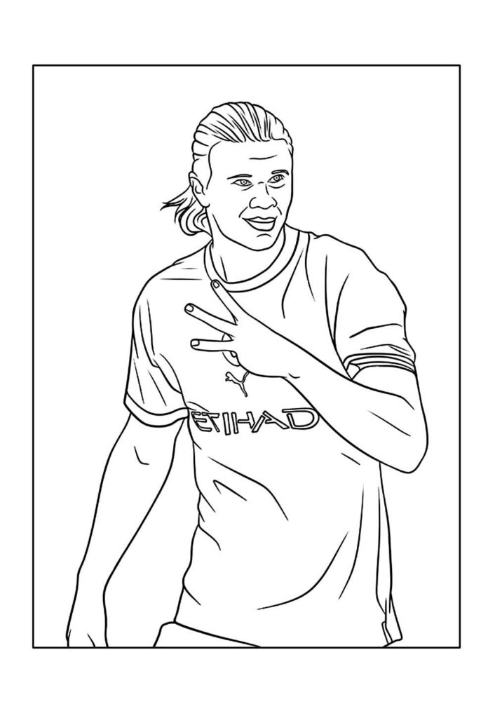 Desenho de Haaland para colorir